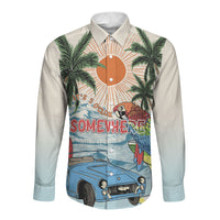 Summer Holiday It's 5 o'clock Somewhere Vintage Hawaii Long Sleeve Button Shirt