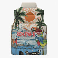 Summer Holiday It's 5 o'clock Somewhere Vintage Hawaii Sleeveless Puffer Jacket