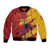 Spain La Furia Roja Custom Bomber Jacket 2024 Tetracampeon Espana LT7 - Wonder Print Shop