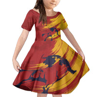 Spain La Furia Roja Custom Family Matching Mermaid Dress and Hawaiian Shirt 2024 Tetracampeon Espana LT7 - Wonder Print Shop