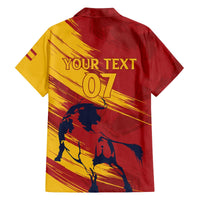 Spain La Furia Roja Custom Family Matching Off The Shoulder Long Sleeve Dress and Hawaiian Shirt 2024 Tetracampeon Espana - Wonder Print Shop