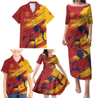 Spain La Furia Roja Custom Family Matching Puletasi and Hawaiian Shirt 2024 Tetracampeon Espana - Wonder Print Shop