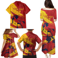 Spain La Furia Roja Custom Family Matching Puletasi and Hawaiian Shirt 2024 Tetracampeon Espana - Wonder Print Shop