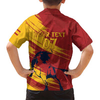 Spain La Furia Roja Custom Family Matching Short Sleeve Bodycon Dress and Hawaiian Shirt 2024 Tetracampeon Espana - Wonder Print Shop