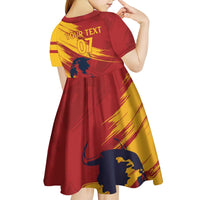 Spain La Furia Roja Custom Kid Short Sleeve Dress 2024 Tetracampeon Espana - Wonder Print Shop