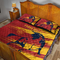 Spain La Furia Roja Quilt Bed Set 2024 Tetracampeon Espana - Wonder Print Shop