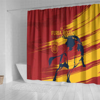 Spain La Furia Roja Shower Curtain 2024 Tetracampeon Espana
