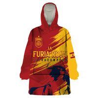 Spain La Furia Roja Custom Wearable Blanket Hoodie 2024 Tetracampeon Espana - Wonder Print Shop