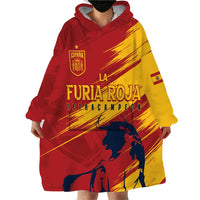 Spain La Furia Roja Custom Wearable Blanket Hoodie 2024 Tetracampeon Espana - Wonder Print Shop