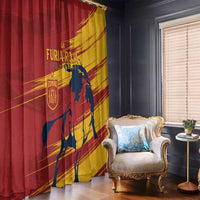 Spain La Furia Roja Window Curtain 2024 Tetracampeon Espana - Wonder Print Shop