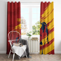 Spain La Furia Roja Window Curtain 2024 Tetracampeon Espana - Wonder Print Shop