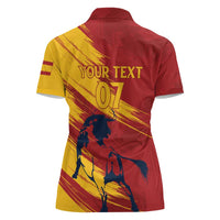 Spain La Furia Roja Custom Women Polo Shirt 2024 Tetracampeon Espana - Wonder Print Shop