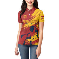 Spain La Furia Roja Custom Women Polo Shirt 2024 Tetracampeon Espana - Wonder Print Shop