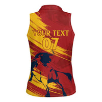 Spain La Furia Roja Custom Women Sleeveless Polo Shirt 2024 Tetracampeon Espana - Wonder Print Shop