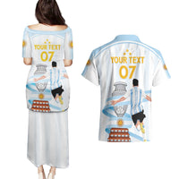 Argentina Campeones Custom Couples Matching Puletasi and Hawaiian Shirt Vamos Vamos Albiceleste LT7 - Wonder Print Shop
