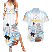 Argentina Campeones Custom Couples Matching Summer Maxi Dress and Hawaiian Shirt Vamos Vamos Albiceleste LT7 - Wonder Print Shop