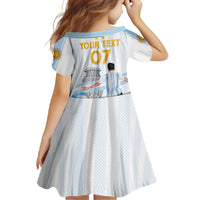 Argentina Campeones Custom Family Matching Long Sleeve Bodycon Dress and Hawaiian Shirt Vamos Vamos Albiceleste LT7 - Wonder Print Shop