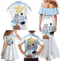 Argentina Campeones Custom Family Matching Mermaid Dress and Hawaiian Shirt Vamos Vamos Albiceleste LT7 - Wonder Print Shop