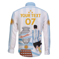 Argentina Campeones Custom Family Matching Short Sleeve Bodycon Dress and Hawaiian Shirt Vamos Vamos Albiceleste - Wonder Print Shop