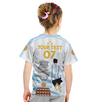 Argentina Campeones Custom Kid T Shirt Vamos Vamos Albiceleste - Wonder Print Shop