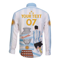Argentina Campeones Custom Long Sleeve Button Shirt Vamos Vamos Albiceleste - Wonder Print Shop