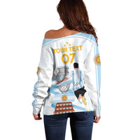 Argentina Campeones Custom Off Shoulder Sweater Vamos Vamos Albiceleste - Wonder Print Shop