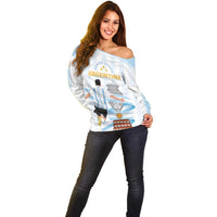 Argentina Campeones Custom Off Shoulder Sweater Vamos Vamos Albiceleste - Wonder Print Shop