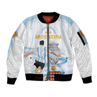 Argentina Campeones Custom Sleeve Zip Bomber Jacket Vamos Vamos Albiceleste - Wonder Print Shop