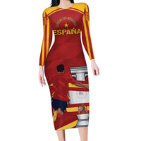 Spain Campeones Custom Family Matching Long Sleeve Bodycon Dress and Hawaiian Shirt Reyes de Europa LT7 - Wonder Print Shop