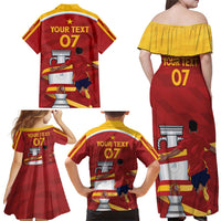 Spain Campeones Custom Family Matching Off Shoulder Maxi Dress and Hawaiian Shirt Reyes de Europa LT7 - Wonder Print Shop