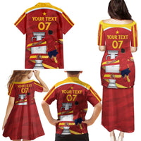 Spain Campeones Custom Family Matching Puletasi and Hawaiian Shirt Reyes de Europa - Wonder Print Shop