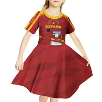 Spain Campeones Custom Kid Short Sleeve Dress Reyes de Europa - Wonder Print Shop