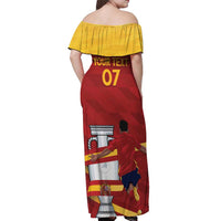 Spain Campeones Custom Off Shoulder Maxi Dress Reyes de Europa - Wonder Print Shop