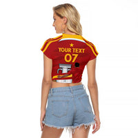 Spain Campeones Custom Raglan Cropped T Shirt Reyes de Europa - Wonder Print Shop