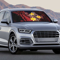 Wales Cymru Am Byth Auto Sun Shade Welsh Dragon with Celtic Cross - Wonder Print Shop