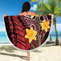 Wales Cymru Am Byth Beach Blanket Welsh Dragon with Celtic Cross - Wonder Print Shop