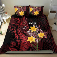 Wales Cymru Am Byth Bedding Set Welsh Dragon with Celtic Cross - Wonder Print Shop