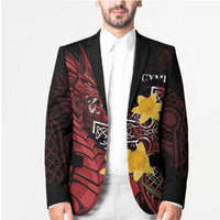 Wales Cymru Am Byth Blazer Welsh Dragon with Celtic Cross - Wonder Print Shop