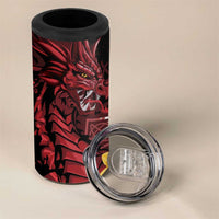 Wales Cymru Am Byth 4 in 1 Can Cooler Tumbler Welsh Dragon with Celtic Cross - Wonder Print Shop
