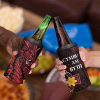 Wales Cymru Am Byth 4 in 1 Can Cooler Tumbler Welsh Dragon with Celtic Cross - Wonder Print Shop