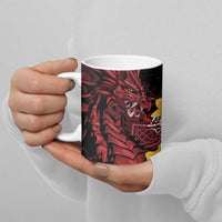 Wales Cymru Am Byth Ceramic Mug Welsh Dragon with Celtic Cross - Wonder Print Shop