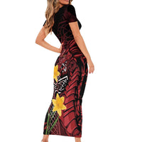 Wales Cymru Am Byth Family Matching Short Sleeve Bodycon Dress and Hawaiian Shirt Welsh Dragon with Celtic Cross - Wonder Print Shop