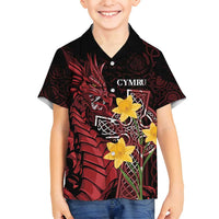 Wales Cymru Am Byth Family Matching Tank Maxi Dress and Hawaiian Shirt Welsh Dragon with Celtic Cross - Wonder Print Shop