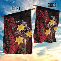 Wales Cymru Am Byth Garden Flag Welsh Dragon with Celtic Cross - Wonder Print Shop