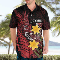 Wales Cymru Am Byth Hawaiian Shirt Welsh Dragon with Celtic Cross - Wonder Print Shop