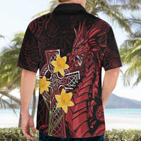 Wales Cymru Am Byth Hawaiian Shirt Welsh Dragon with Celtic Cross - Wonder Print Shop