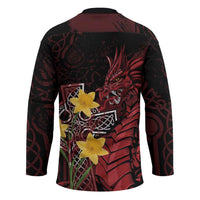 Wales Cymru Am Byth Hockey Jersey Welsh Dragon with Celtic Cross - Wonder Print Shop