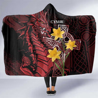 Wales Cymru Am Byth Hooded Blanket Welsh Dragon with Celtic Cross - Wonder Print Shop