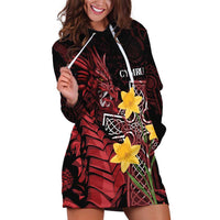 Wales Cymru Am Byth Hoodie Dress Welsh Dragon with Celtic Cross - Wonder Print Shop