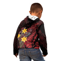 Wales Cymru Am Byth Kid Hoodie Welsh Dragon with Celtic Cross - Wonder Print Shop